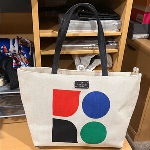 Kate Spade Canvas Tote with Geometric Design